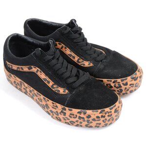 Vans Old Skool Women's 8.5 Men's 7 Platform Leopard Print Trim Low-top Sneakers